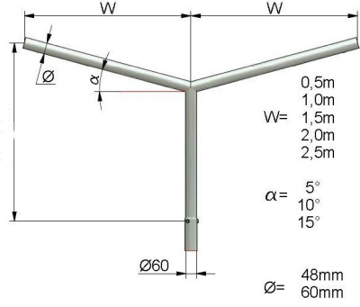 Wysięgniki aluminiowe do słupów V4 2-ramienne