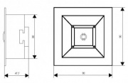 Oprawa awaryjna LED Kwadratowa Lovato P 1W z modułem 1-2h