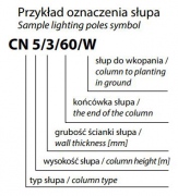 Słup stalowy oświetleniowy stożkowy 3-6m