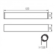 Oprawa liniowa pod tuby LED T8 ALIN 4LED 620mm