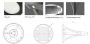 Solarna lampa parkowa 15W Park-231R 3000lm ze słupem i fundamentem