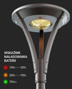 Solarna lampa parkowa 15W Park-231R 3000lm ze słupem i fundamentem