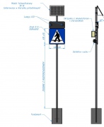 Znak aktywny D-6 z panelem solarnym