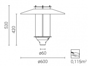 Latarnia parkowa Alba LED słup aluminiowy 4-5m czarny