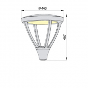 Latarnia parkowa Park Plus LED słup aluminiowy 4-5m czarny