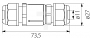 Złączka kablowa hermetyczna 3x1,5mm2 16A 250V IP68 SPN