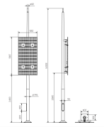 Słup Aluminiowy Z Panelami Fotowoltaicznymi 6m Pv Anodowany