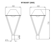 Oprawa parkowa LED 50W/85W IP65 COB