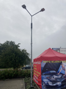 Latarnia uliczna Grid LED dwuramienna słup stalowy 6m