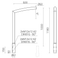 Wysięgnik aluminiowy WR-5A/1/0,6/5 anodowany inox