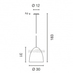 Lampa Para Cone 30 Wisząca, E27, Okrągła, Miedź, Max. 60w