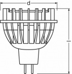 Led Star mr16 50 36° 8 W/827 gu5.3